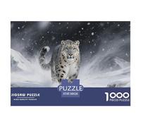 Puzzles Leopardoo de Las Nieves 1000 Piezas De para Adultos, Rompecabezas Montaña en Tormenta de Nieve Adultos, Juego Didáctico Decoración para El Hogar 38x26cm/1000pcs