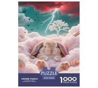 Puzzles Lop-Eared Conejo 1000 Piezas De para Adultos, Puzzle Nubes oníricas Adultos, Juego Familiar Regalos Creativos 70x50cm/1000pcs