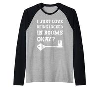 Puzzles Me Encanta Estar encerrado en Habitaciones Bueno Escape Room Camiseta Manga Raglan