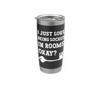 Puzzles Me encanta estar encerrado en habitaciones Bueno Escape Room Vaso térmico de acero inoxidable de doble pared