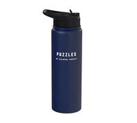 Puzzles My Calming Therapy - Divertido amante de los rompecabezas Stainless Steel Insulated Water Bottle