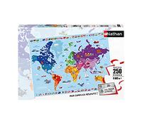 Puzzles Nathan- Puzzle 250 pièces-Carte du Monde Puzle Infantil, Color (Ravensburger 4005556868834)