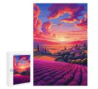 Puzzles para adolescentes 1000 piezas campos de lavanda al atardecer rompecabezas para adultos juegos de pensamiento decoración del hogar actividades divertidas en casa 1000 piezas