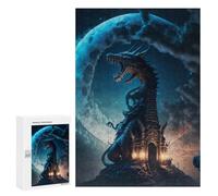 Puzzles para adolescentes 300 PCS Dragon Castle Moonlit Night Puzzles para adultos Juegos Relajantes Corte Preciso Juego Desafiante Regalos 300 PCS