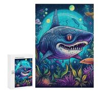Puzzles para adolescentes 300 PCS Underwater Fantasy The Enchanted Shark Puzzles para adultos Juegos de pensamiento Decoración del hogar Actividades divertidas en el hogar 300 PCS