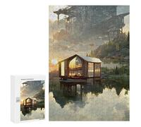 Puzzles para adolescentes 300 piezas de reflejo de cabina flotante rompecabezas para adultos juego práctico para mejorar la memoria actividades divertidas para el hogar 300 piezas