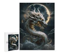 Puzzles para adolescentes 500 piezas rompecabezas de cielo luna de dragón blanco para adultos, juego práctico para mejorar la memoria, actividades divertidas para el hogar, 500 piezas