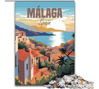 Puzzles para Adolescentes España Málaga Viajes, Juguetes Juegos Educativos Antiestrés Potenciar el Amor en Pareja 50x75cm