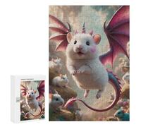Puzzles para adolescentes Unicorn White Mouse Dragon Hybrid Puzzles para adultos, juguetes antiestrés, difícil, regalo de cumpleaños, regalos, 300 unids