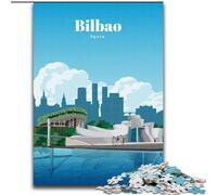 Puzzles para Adolescentes Viaje a Bilbao, Análisis y Lógica con Piezas Aleatorias Encajables para Mayores de 14 Años 26x38cm