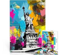 Puzzles para adultos 1000 piezas arte estatua de la libertad juego juguetes para la familia regalo 26x38cm mejorar el amor entre parejas