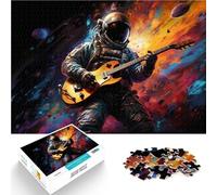 Puzzles para adultos 1000 piezas Astronauta Tocando Guitarra Juego Estimulante Entrena Tu cerebro y Manos 19,7 pulgadas x 29,5 pulgadas para Adolescente Edad 14 Años y Más