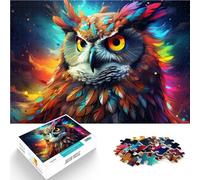 Puzzles para adultos 1000 piezas Búho colorido Juguetes de entretenimiento familiar 26x38cm Alivio del estrés Estancia Pasar el tiempo