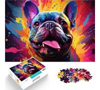 Puzzles para adultos 1000 piezas Bulldog francés Actividad familiar Puzzle 50x70cm Decoración interior única y regalos para los 14 años y más