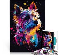 Puzzles para adultos 1000 piezas Cairn Terrier Perro Arte Aprendizaje Juguetes educativos Juegos de Familia Buen Regalo 14.96 pulgadas x 20.47 pulgadas para Adolescente Edad 14+