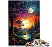 Puzzles para adultos 1000 piezas cielo estrellado vista nocturna competición de velocidad hecha a mano 38x52cm regalos para amigos y familiares para 14 años