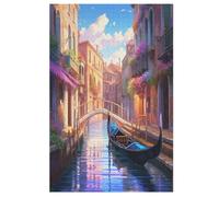 Puzzles para adultos, 1000 piezas, Ciudad acuática de Venecia, rompecabezas de madera creativos, juego práctico, decoración familiar 78 × 53 cm