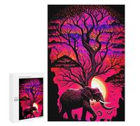 Puzzles para adultos, 1000 piezas de elefante bajo el árbol de la luna rompecabezas para adolescentes, juguetes de bricolaje, regalos para mujeres, también como regalo para toda la familia, 1000