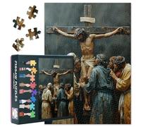Puzzles para adultos, 1000 piezas de Jesús en la cruz, 1000 piezas, rompecabezas de Jesús creyentes, divertido, desafiante, adecuado para noches de juego, decoración de pared, decoración de pared