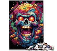 Puzzles para adultos 1000 piezas demonio del infierno colorido rompecabezas de actividades familiares 50 x 70 cm con póster y hoja de preguntas