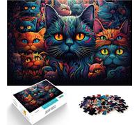 Puzzles para adultos 1000 piezas extraño Fantasía Cat Puzzles Regalos 26x38cm Adecuado para decoración de oficina para los 14 años y más