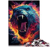Puzzles para adultos 1000 piezas Fantasy Bear Warrior Puzzle Imposible 26x38cm Stress Relief Staycation Kill Time para adolescente 14+