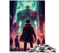 Puzzles para adultos 1000 piezas Invasión de monstruos Competición de velocidad hecha a mano 26x38cm Decoración interior única y regalos para adolescentes de 14 años y más