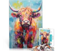 Puzzles para adultos 1000 piezas Juego intelectual Yak Paintings 38x52cm con póster y hoja de preguntas y respuestas para mayores de 14 años