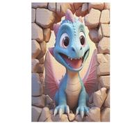 Puzzles para adultos, 1000 piezas, lindo dinosaurio, rompecabezas de madera creativos, juego práctico, decoración familiar 78 × 53 cm