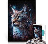 Puzzles para adultos 1000 piezas Lynx Animal Galaxy Alivio del Estrés 26x38cm Mejorar el amor entre parejas para jóvenes de 14 años