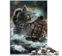 Puzzles para adultos 1000 piezas Monster Titan Cat Kraken Precision Cut Jigsaw Puzzle Entrena tu cerebro y tus manos 19,7 pulgadas x 29,5 pulgadas para adolescentes 14+