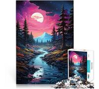 Puzzles para adultos 1000 piezas Paisaje Extraterrestre neón Juguetes de Entretenimiento Familiar 50x70cm Fortalecer el amor entre parejas