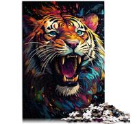 Puzzles para adultos 1000 piezas pintura de un león feroz rompecabezas divertidos en familia 50 x 70 cm cumpleaños y regalos únicos para los 14 años