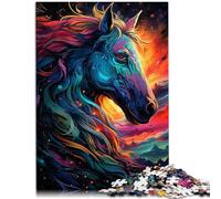 Puzzles para adultos 1000 piezas Puzzles Fantasy Beautiful Dark Horse Puzzle Artwork 26x38cm Alivio del Estrés Desafío Difícil