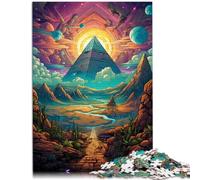 Puzzles para adultos 1000 piezas Puzzles Pirámides del desierto para el placer familiar Desafío de inteligencia cerebral Juguetes adictivos 14.96" x 20.47" para los 14 años