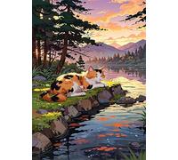 Puzzles para Adultos 1000 Piezas, Río Gato Árbol Puzzle, Educativo, Intelectual, descompresión, Divertido Juego Familiar Puzzles 1000 Piezas 75 x 50 cm