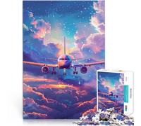 Puzzles para adultos 1000 piezas rompecabezas Avión Nubes Puzzle Obra de arte 50x70cm Regalos para amigos y familiares Adecuado para adolescentes de 14 años y más