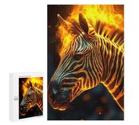 Puzzles para adultos 1000 piezas rompecabezas flaming cebra una pantalla de mensajería de fuego y rayas rompecabezas para adultos juego de pensamiento análisis y lógica regalos de cumpleaños y regalos