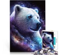 Puzzles para adultos 1000 piezas Space Galaxy Polar Bear Puzzle cortado con precisión 26x38cm Regala regalos a toda la familia