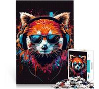 Puzzles para adultos 2000 piezas Panda Roux con auriculares Audio Puzzle Imposible 27,56 pulgadas x 39,37 pulgadas Regalo de cumpleaños, Regalos, Decoración de Pared