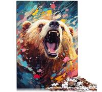 Puzzles para adultos 2000 piezas Puzzle educativo de aprendizaje del oso con cartel y hoja de preguntas de 27,56" x 39,37" para adolescentes de 14 años y más