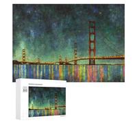 Puzzles para adultos 300 PCS Golden Gate Bridge Reflections Rompecabezas para adultos: juegos divertidos y regalos originales y humorísticos para tus seres queridos 300 PCS