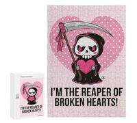 Puzzles para adultos 300 PCS Grim Reaper of Broken Hearts Puzzle Juego Familiar, Pero Regalo de Cumpleaños Divertido Y Humorístico, Regalos, 300 PCS