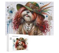 Puzzles para adultos, 300 piezas Bohemian Dog Fashion Accessories Puzzles para adultos - Decoración de pared - Ocio en casa - Actividades divertidas para hacer en casa - 300 unidades