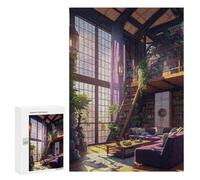 Puzzles para adultos, 300 piezas, Cozy Library Haven, 1 puzzles para adolescentes, juegos de pensamiento, murales, regalos de Navidad y cumpleaños, 300 unidades