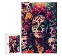 Puzzles para adultos, 300 puzles de retratos del día de los muertos para adolescentes, juguetes de bricolaje, regalos para mujeres, también como regalo para toda la familia, 300 piezas
