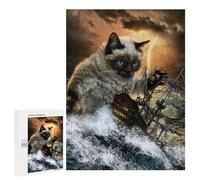 Puzzles para adultos 500 PCS Cat Storms The Seas Puzzles para adultos, Juguetes Decoración de Pared Regalos para Mujeres, Gran Regalo Para Juegos 500 PCS