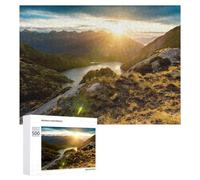 Puzzles para adultos, 500 piezas Golden Sunset Over Serene Lake Puzzles para adolescentes, juegos de pensamiento, murales, regalos de Navidad y cumpleaños, 500 piezas