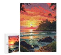 Puzzles para adultos, 500 piezas Sunset Beach Paradise -1 rompecabezas para adolescentes, juguetes de bricolaje, regalos para mujeres, también como regalo para toda la familia, 500 piezas