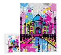 Puzzles para adultos, 500 piezas Taj Mahal Pop Art Puzzles para adultos, juego de reflexión, decoración del hogar, ayuda a estimular el cerebro, 500 unidades